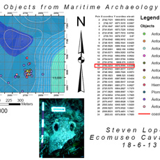 Thematic map to analyze the information of underwater archaeology in Sanisera