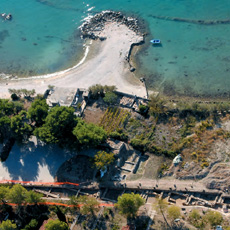 Aerial view of the coastal town of Siculi (Split, Croatia)