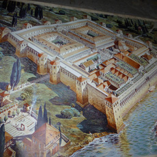 Hypothetical reconstruction of the palace of Emperor Diocletian in Split