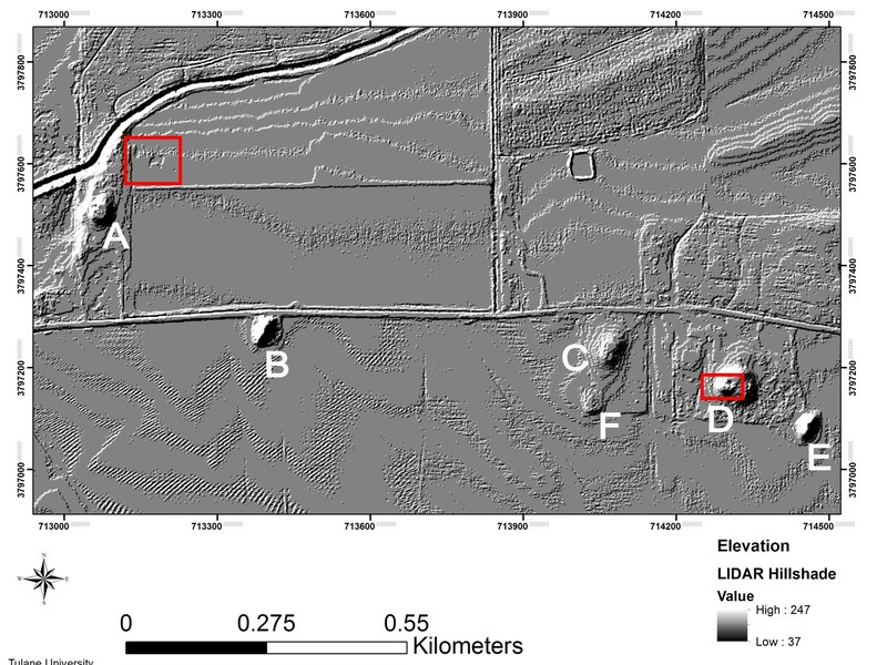 LiDAR Hillshade of archaeological site