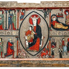 Pintura romanica exhibida en el Museo -MNAC- de Barcelona