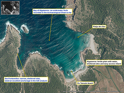 Ses Fontanelles and the bay of Algaiarens, an excellent anchorage with hardly any archaeological record so far